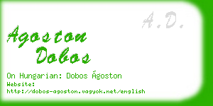 agoston dobos business card